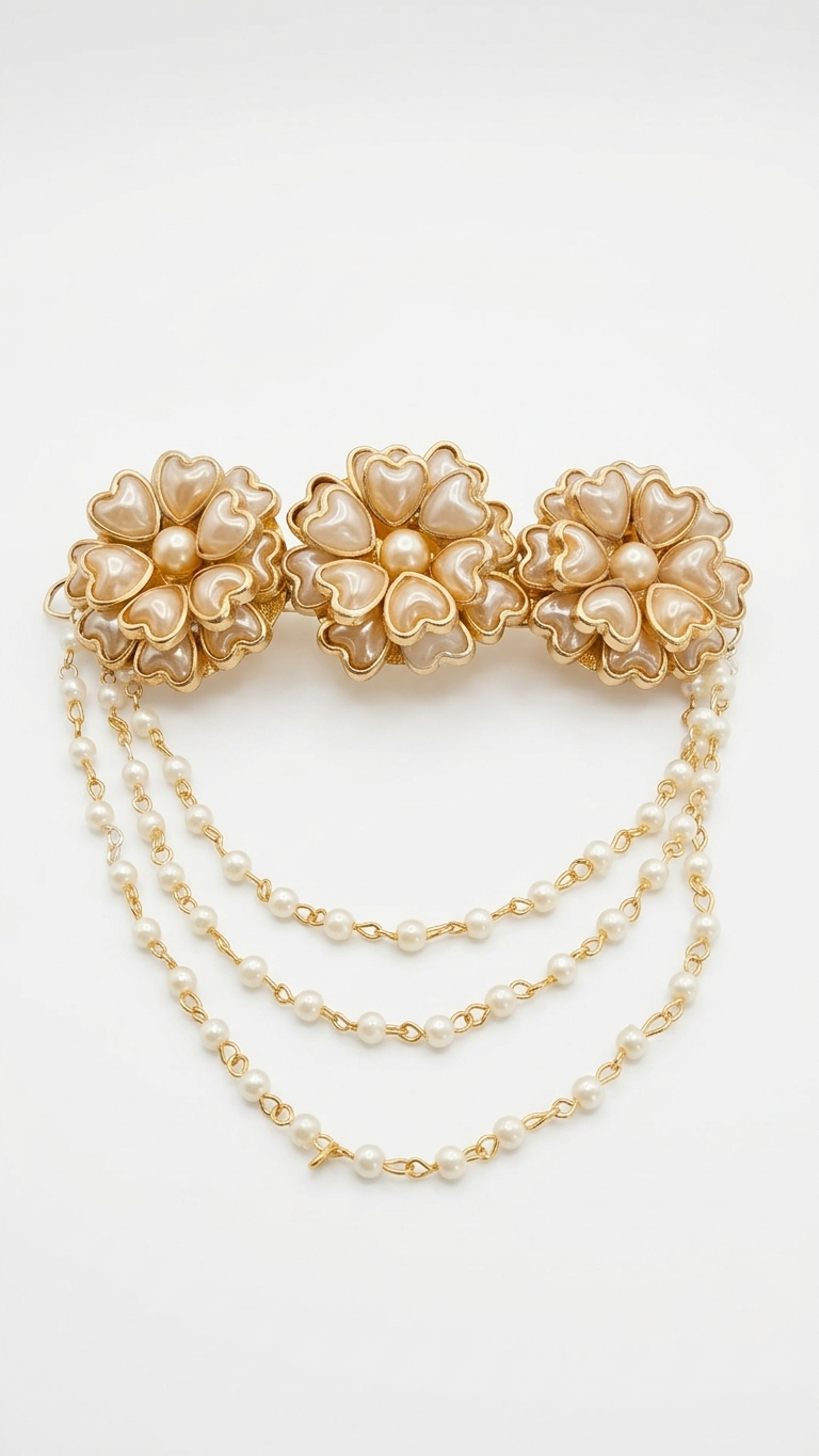 Party wear pearl Kundan hair clip SN-01-0000157