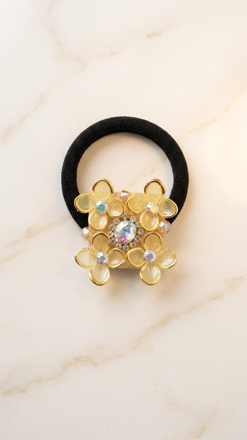 Brooch Petal and crystal Hair Tie (SN-01-0000056)