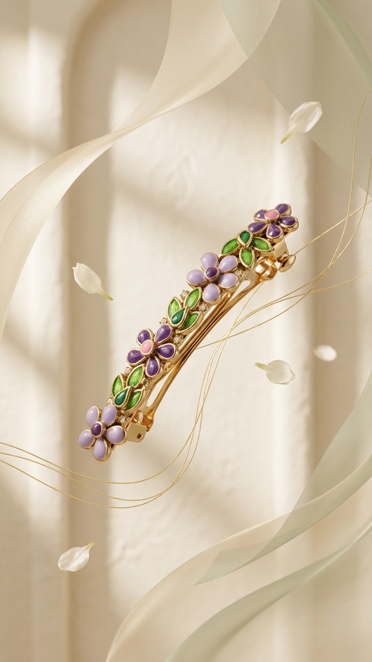 Simple Floral Centre Clip 8cm (SN-01-0000034)