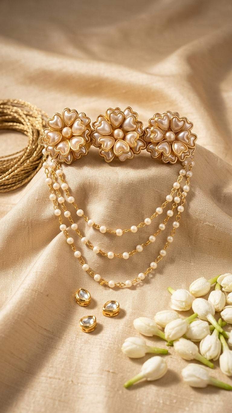 Party wear pearl Kundan hair clip SN-01-0000157
