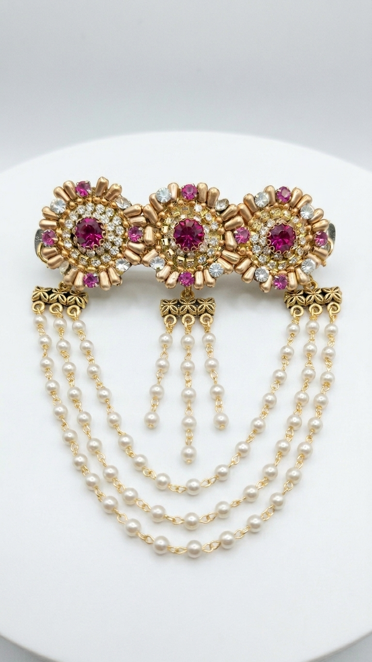 3-Tier Pearl Chain Hair Clip SN-01-0000182