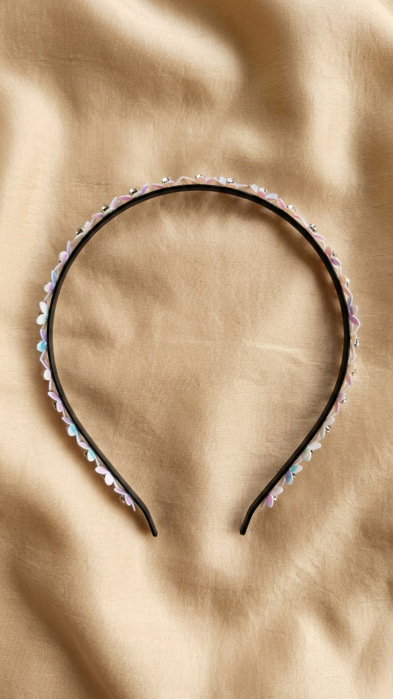 Sequinned Floral Kundan Hair Band for SN-01-0000231