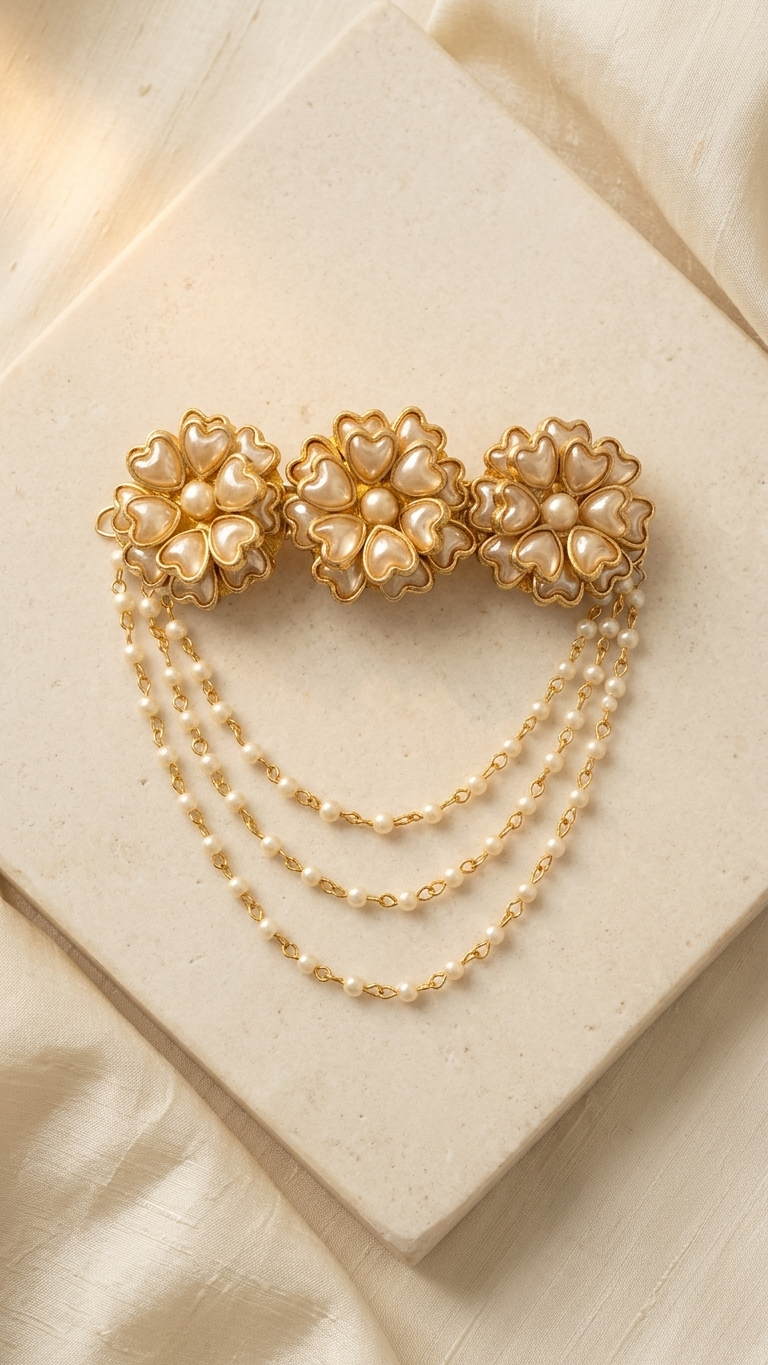 Party wear pearl Kundan hair clip SN-01-0000157