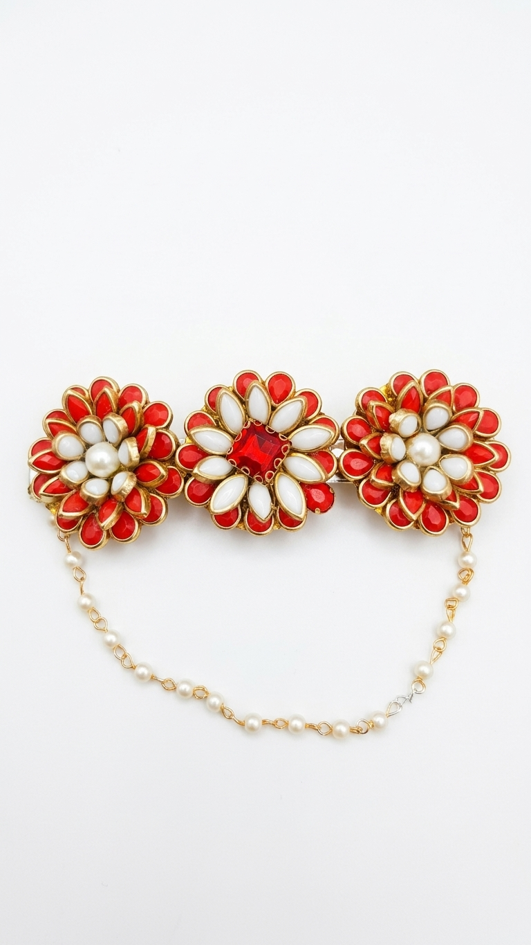 Party wear pearl Kundan hair clip SN-01-0000156