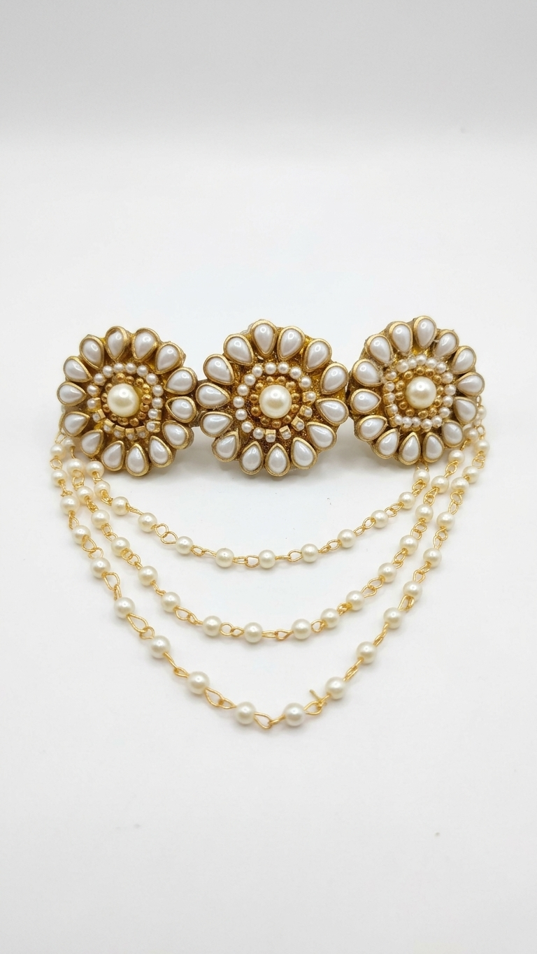Party wear pearl Kundan hair clip SN-01-0000155