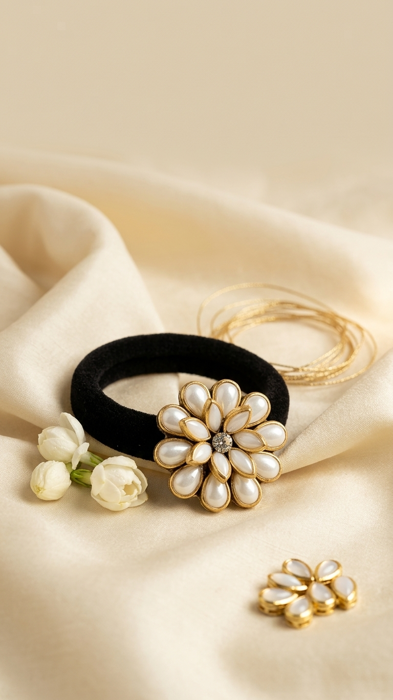 Small Kundan Hair Ties SN-01-0000255