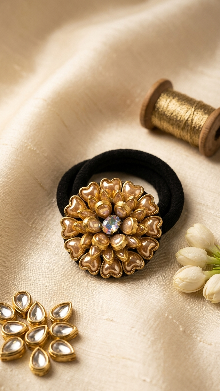 Big Kundan Hair Ties SN-01-0000251
