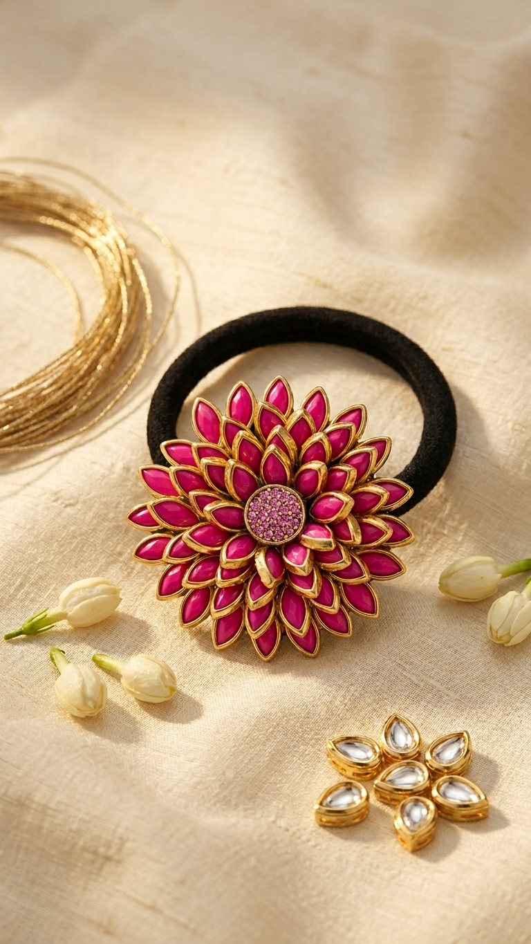 Big Kundan Hair Ties SN-01-0000252