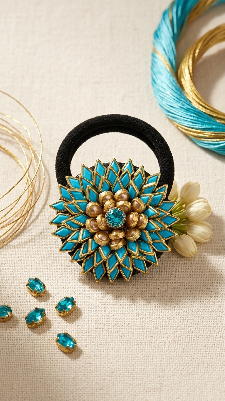 Big Kundan Hair Ties SN-01-0000248