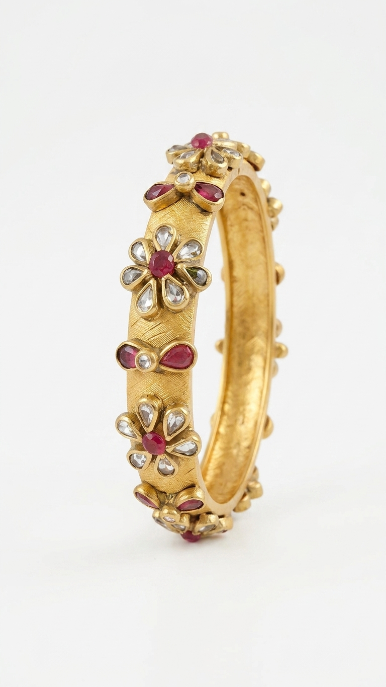 Thin Kundan bangles(single piece) SN-01-0000226