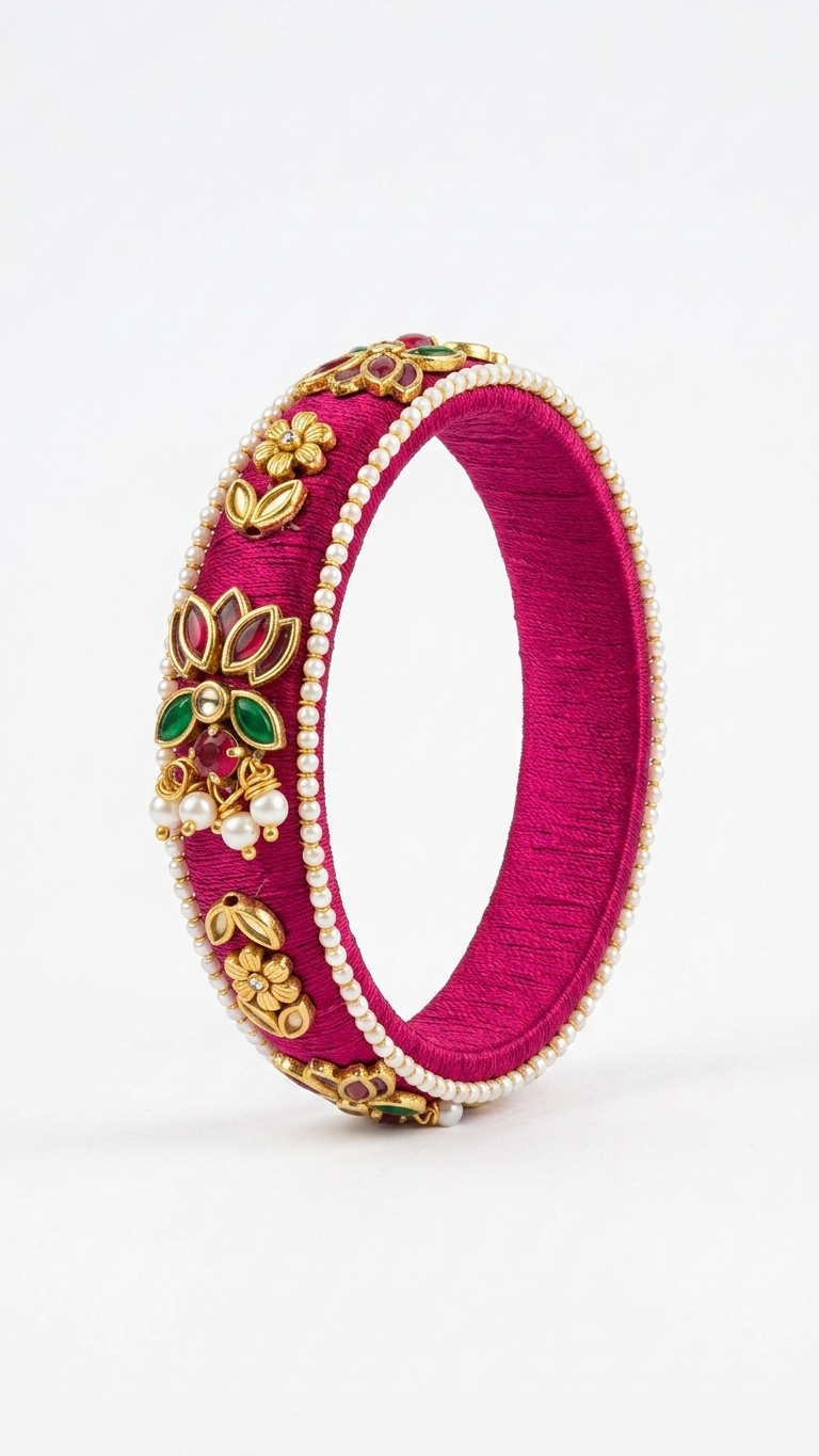 Thin Kundan bangles(single piece) SN-01-0000228
