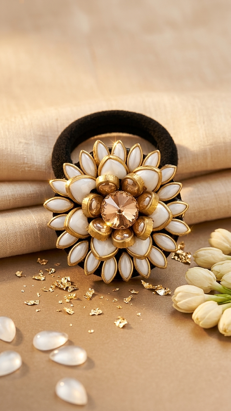 Big Kundan Hair Ties SN-01-0000329