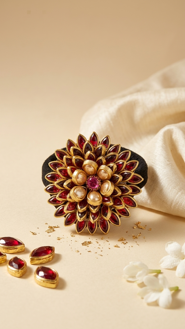 Big Kundan Hair Ties SN-01-0000324
