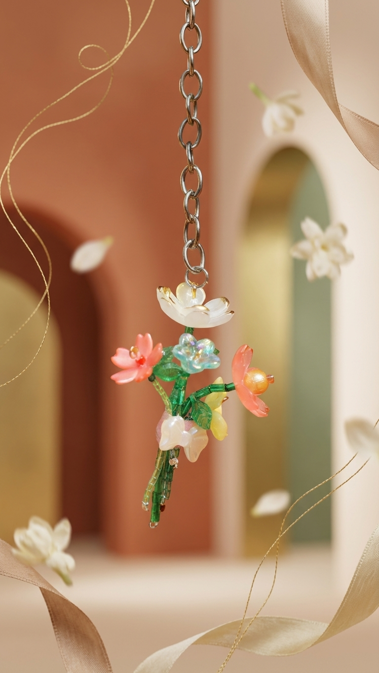 Blossom Charm Beaded Keychain SN-01-0000338