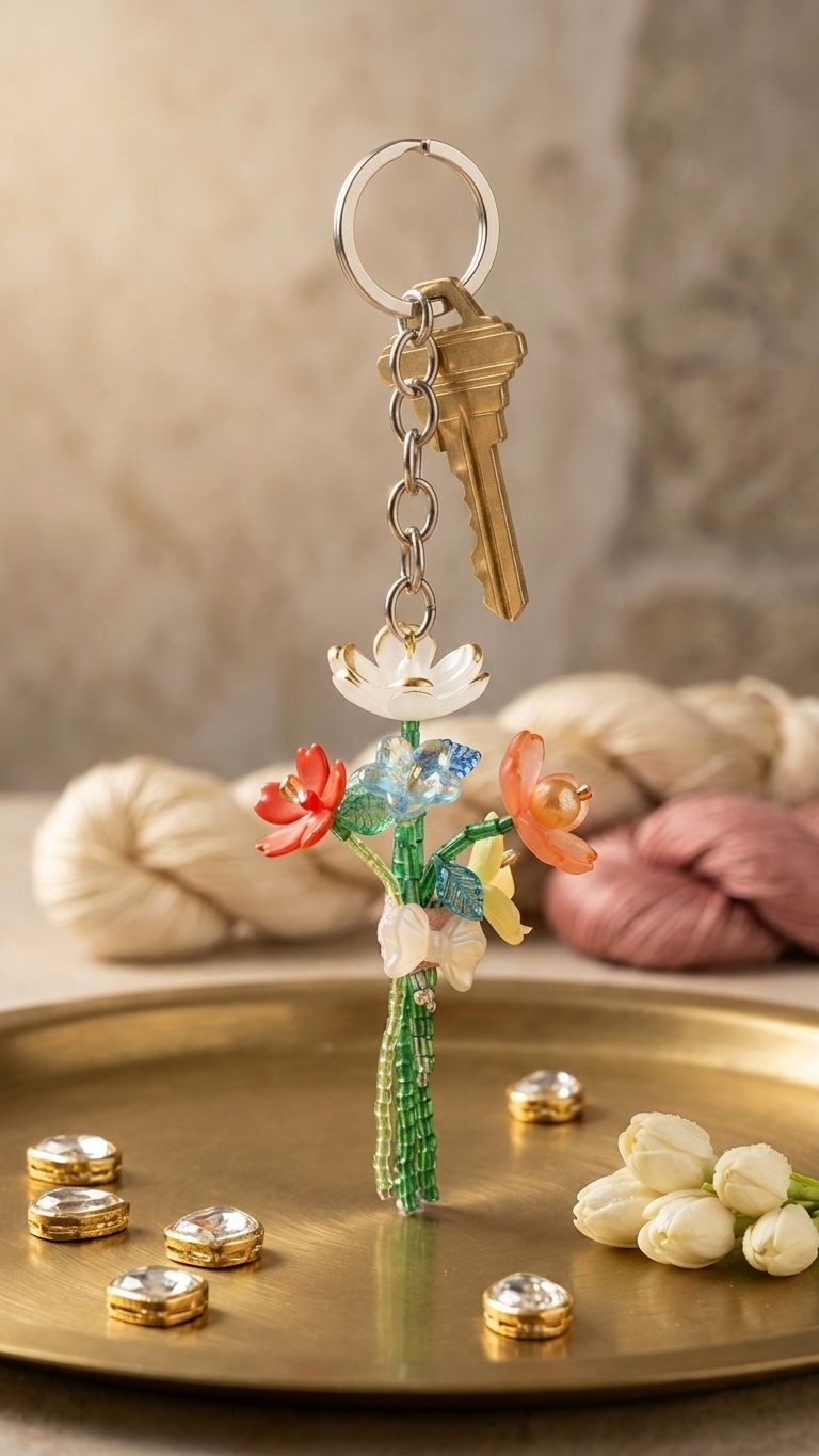 Blossom Charm Beaded Keychain SN-01-0000338