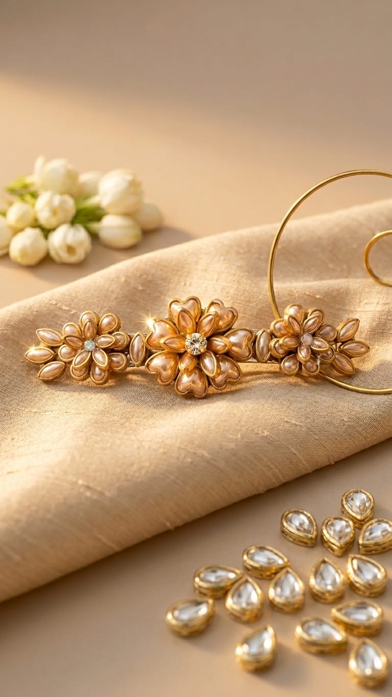 Grand kundan hair clips  SN-01-0000365