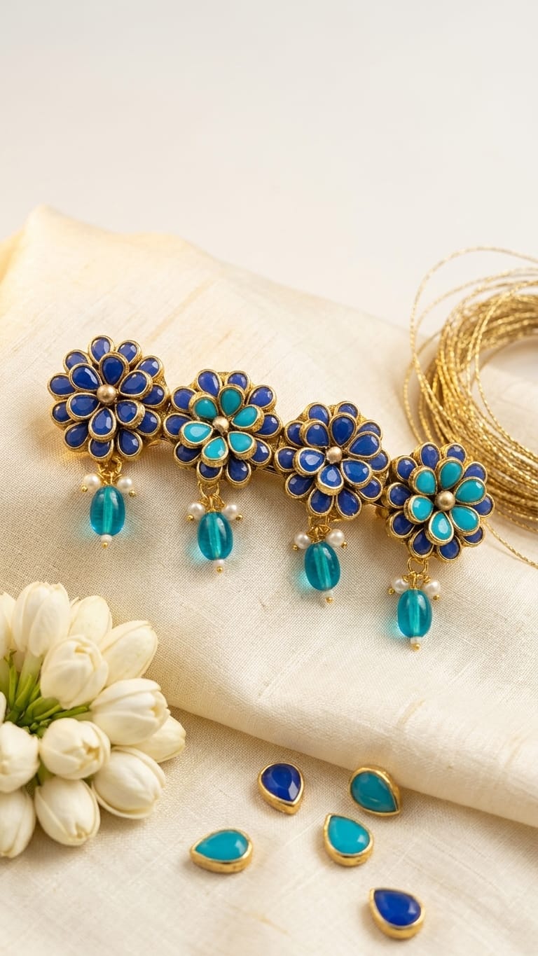 Grand kundan hair clip  SN-01-0000363