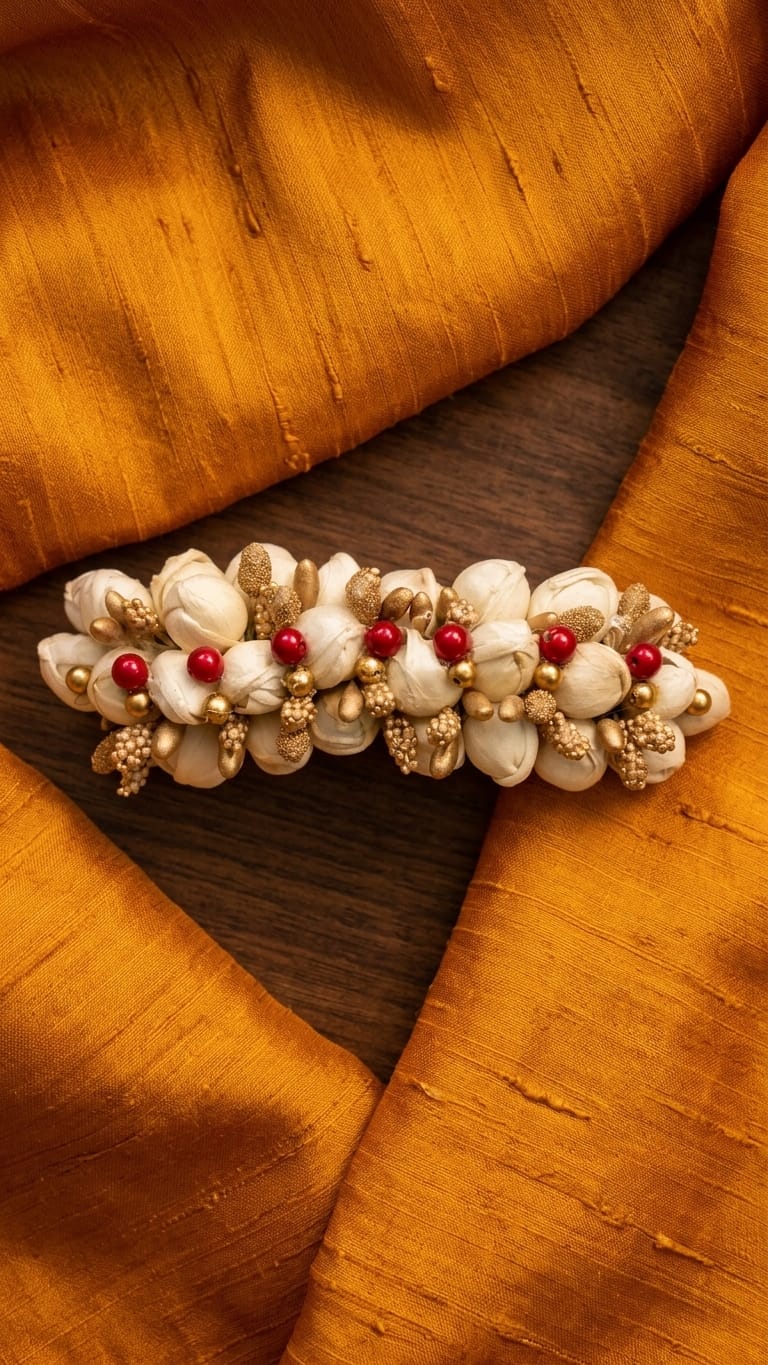 Gold and red accents jasmine clip  SN-01-0000364