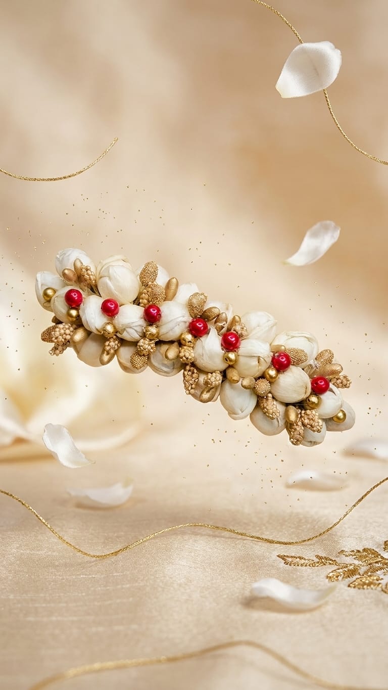 Gold and red accents jasmine clip  SN-01-0000364