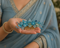 Blue crystal beaded floral tiara SN-01-0000382